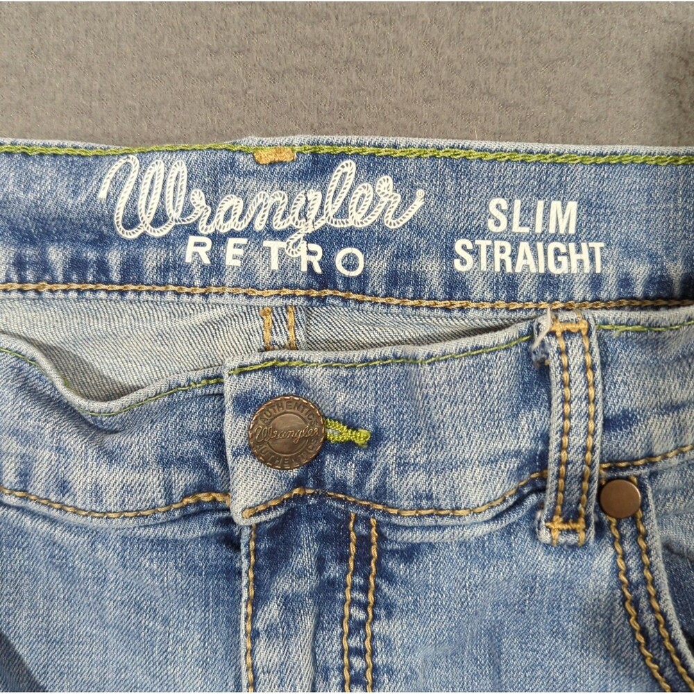 Wrangler Jeans Men's 32x34 Blue Retro Slim Straight Western Denim Cowboy Rodeo